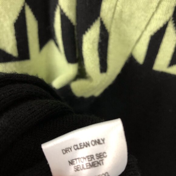 Worth New York Green Black Houndstooth Cardigan Wool Y2k Size Medium - Picture 4 of 7